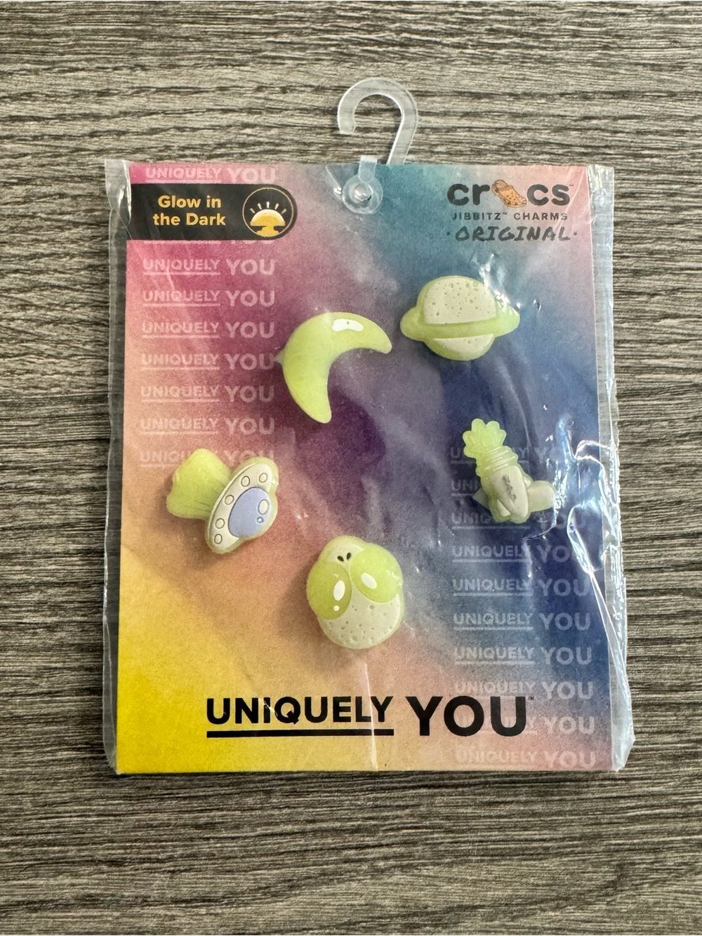 Crocs Jibbitz Charms Originals Glow In The Dark Space Set Of 5 Uniquely YOU